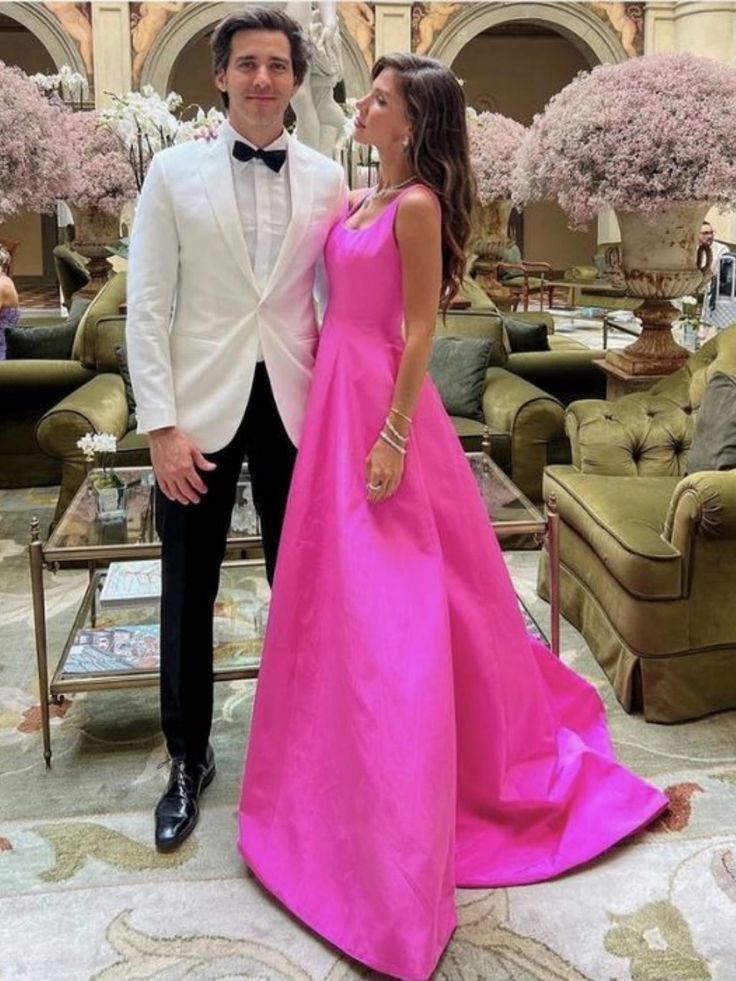 Elegant Hot Pink Long Prom Dresses