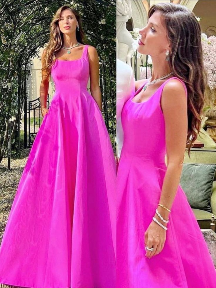 Elegant Hot Pink Long Prom Dresses