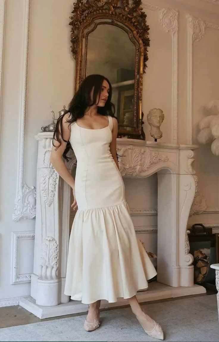 Elegant Square Neck Maxi Dress Sleeveless Women's Party Dress - View 4 | FashionDia