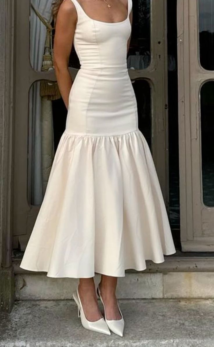 Elegant Square Neck Maxi Dress Sleeveless Women's Party Dress - View 3 | FashionDia