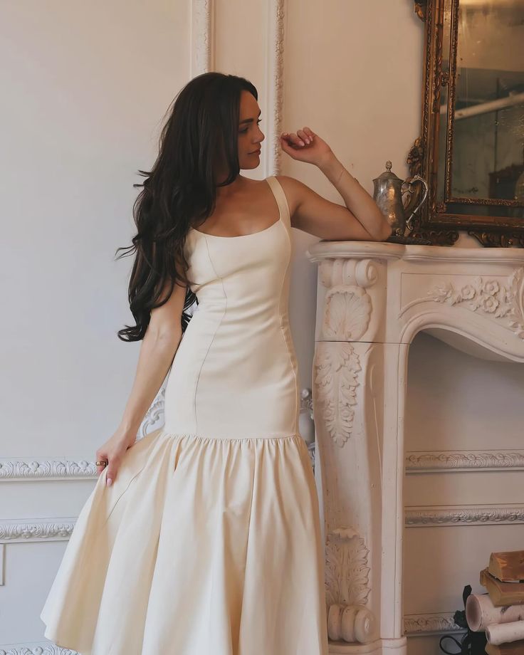 Elegant Square Neck Maxi Dress Sleeveless Women's Party Dress - View 2 | FashionDia