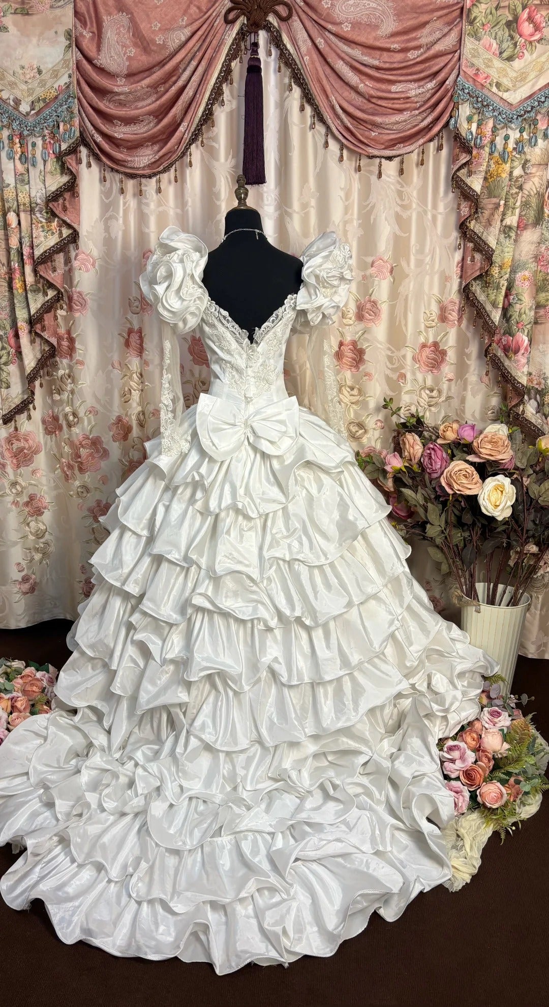 A Line Long Elegant Wedding Dresses Princess Bridal Gown fg7347