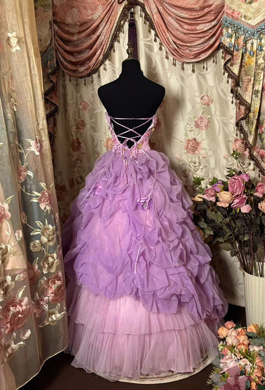 A-Line Quinceanera Dress Ball Gown Tulle Sweet 16 Dress - View 4 | FashionDia