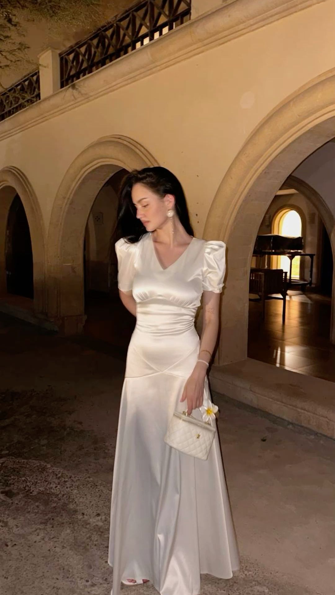 White Long Prom Dress, Elegant Evening Party Dress fg7326