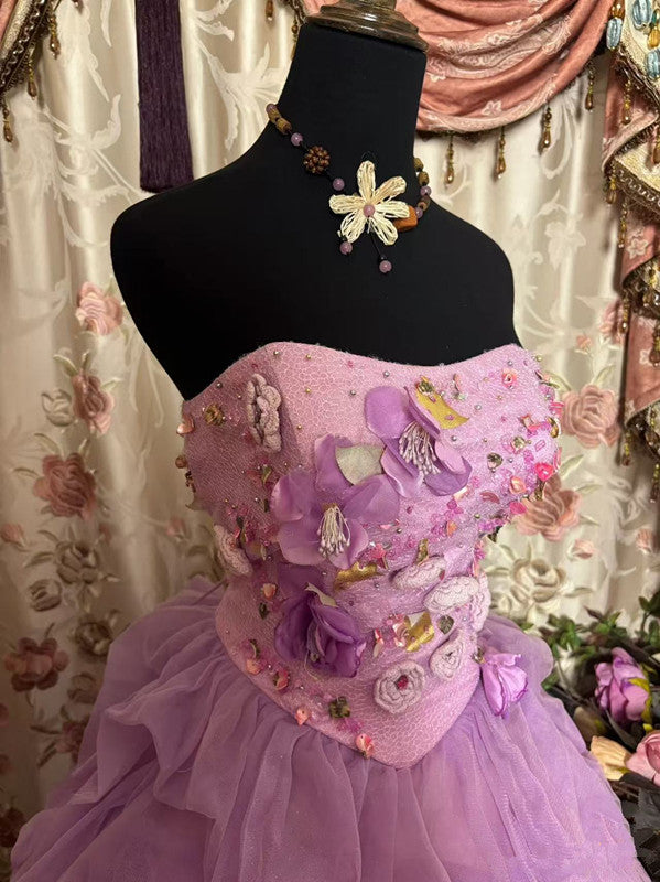 A-Line Quinceanera Dress Ball Gown Tulle Sweet 16 Dress - View 3 | FashionDia