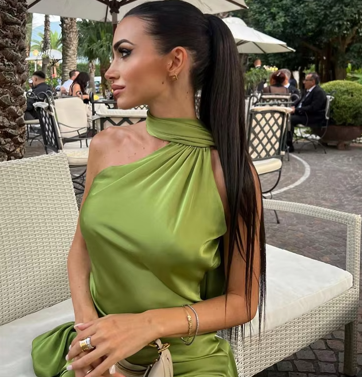Casual Dresses Women Backless Sexy Satin Ribbon Sleeveless Elegant Lady Party Gown Long Evening Prom Dresses - View 3 | FashionDia