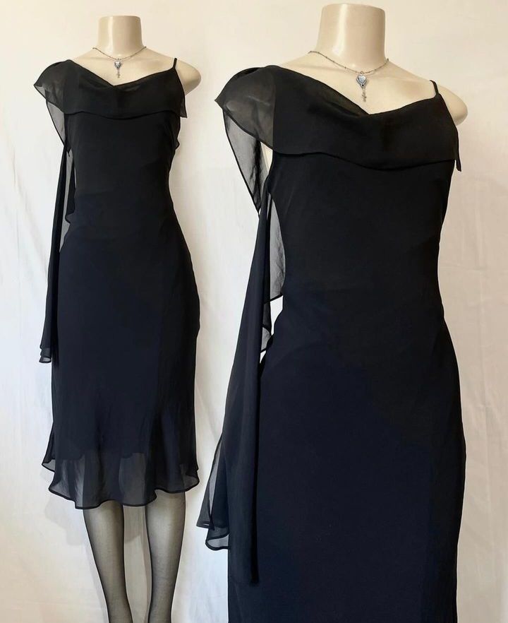 Black Chiffon Prom Dress Party Dress New Formal Dress - FashionDia