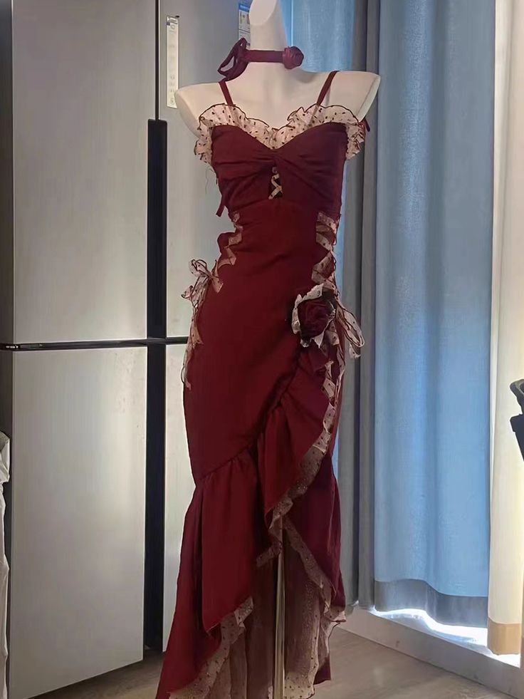 Evening Party Dresses Elegant Mermaid wine red stunning dress - FashionDia