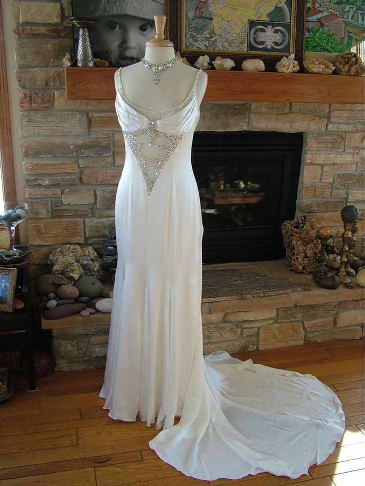 Vintage White Mermaid Prom Dress Wedding Dress fg7199