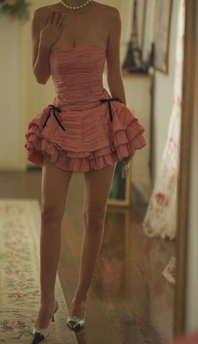 Pink Strapless Short Party Dress Homecoming Dress fg7162