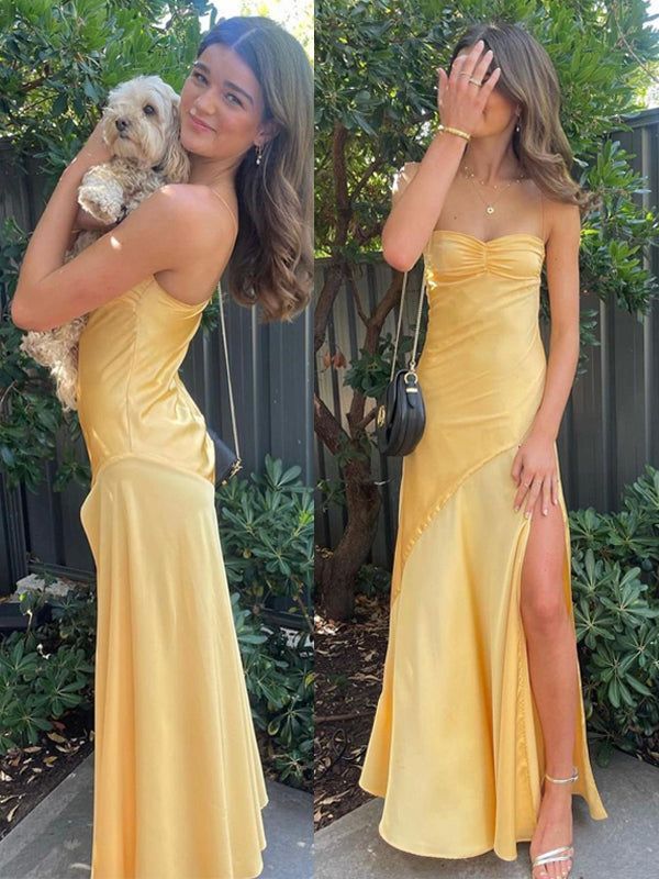 Yellow prom dresses, evening dresses,party dresses, sexy formal dress - View 4 | FashionDia