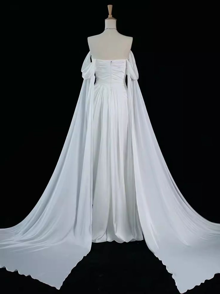 Elegant Satin Prom Dress, Draped Bodice Formal Evening Dress - View 2 | FashionDia