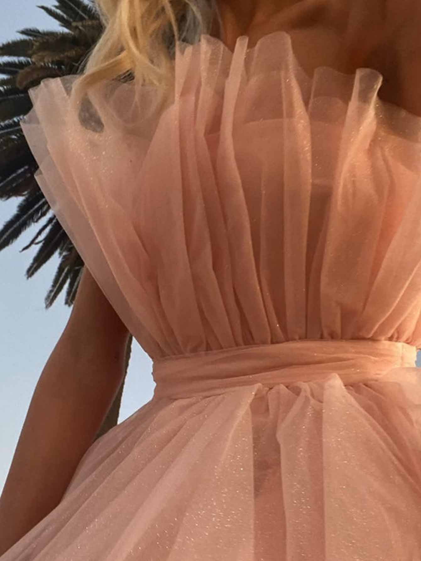 A-Line Pink Short Party Homecoming Dress - Fashionpara