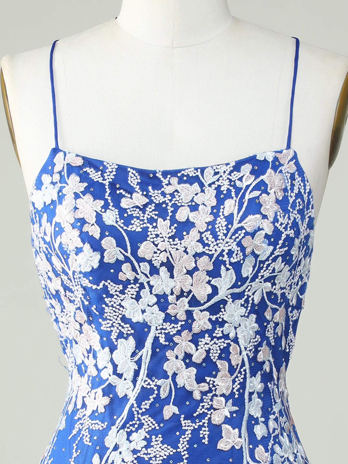 Bodycon Dark Green Spaghetti Straps Homecoming Dress With Appliques - Fashionpara