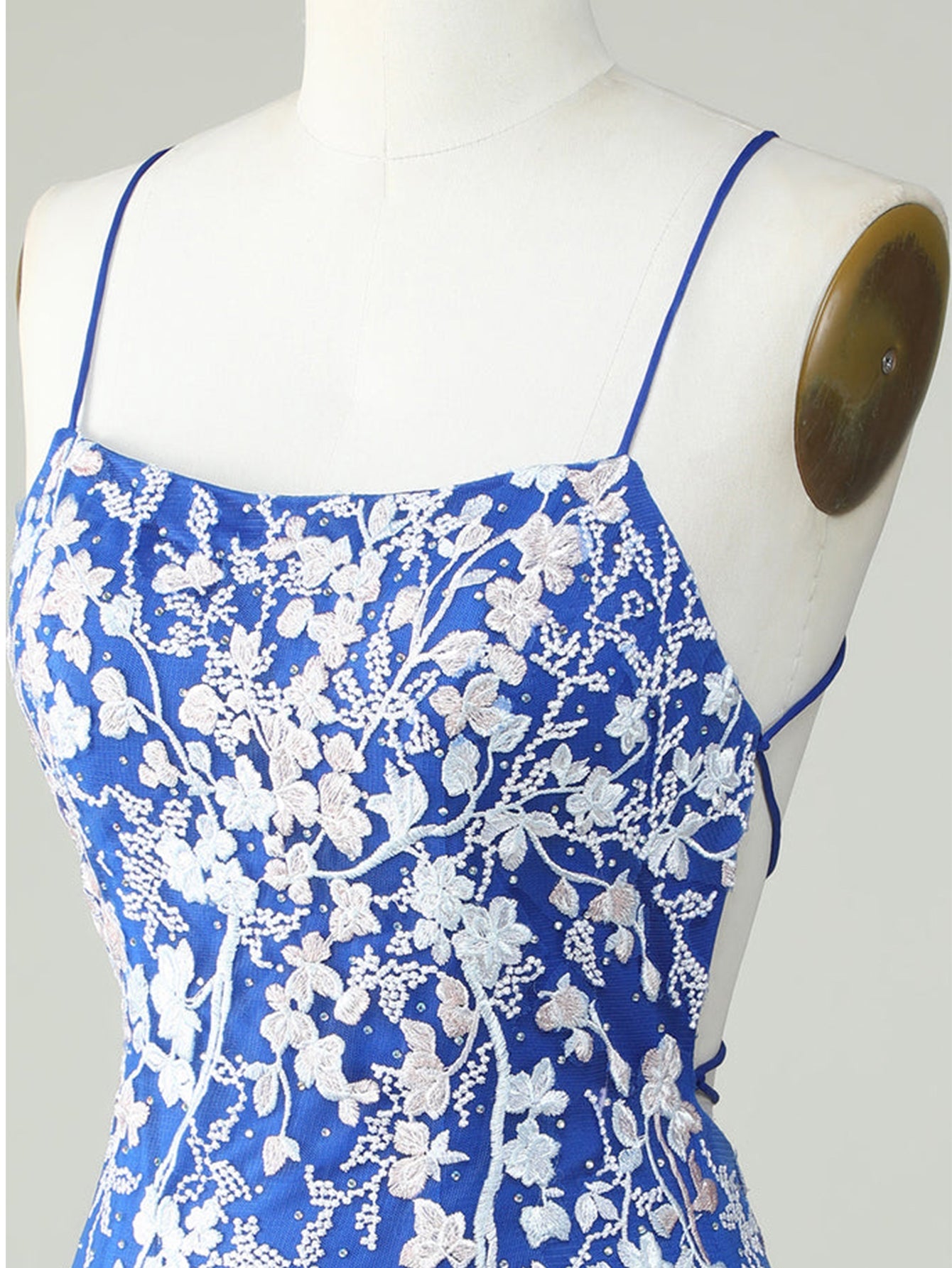 Bodycon Dark Green Spaghetti Straps Homecoming Dress With Appliques - Fashionpara