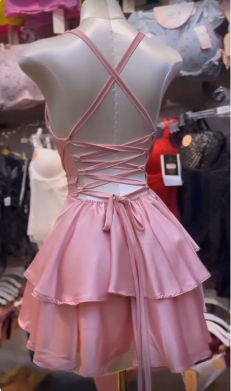 Pink Party Dress Short Prom Dress Birthday Dress