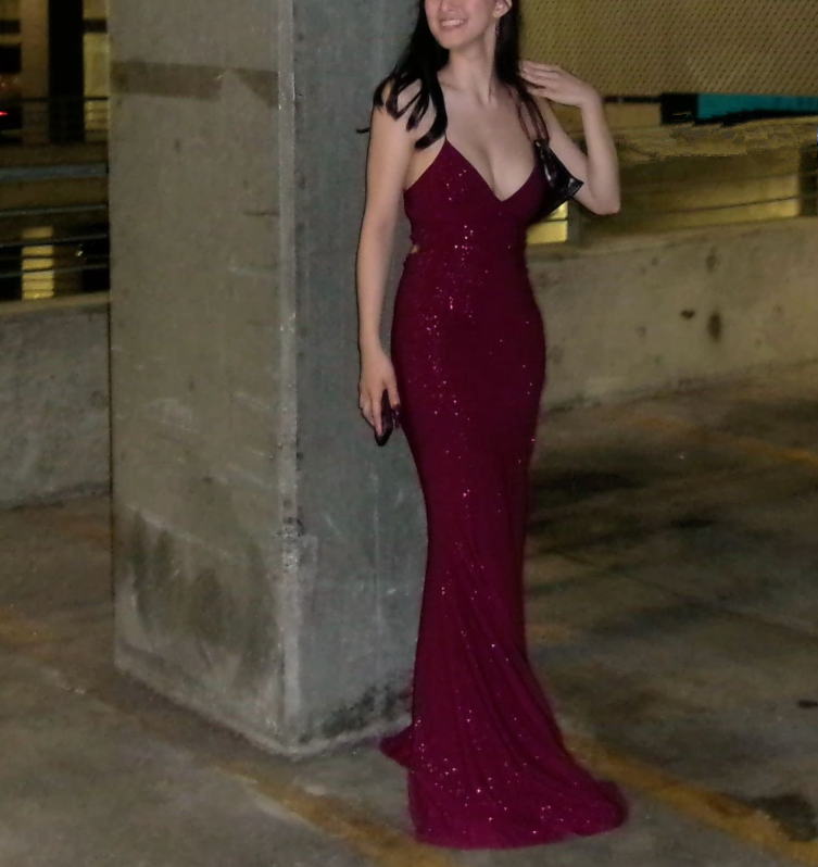 Burgundy Sequin Prom Dresses Long Formal Evening Dress - FashionDia