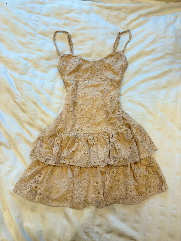 Cute A-Line Short Champagne Lace Homecoming Dresses Cocktail Dress - FashionDia