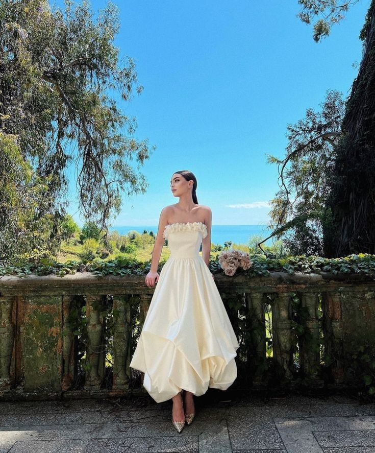 Strapless A-Line Long Party Dress Evening Gown - View 2 | FashionDia