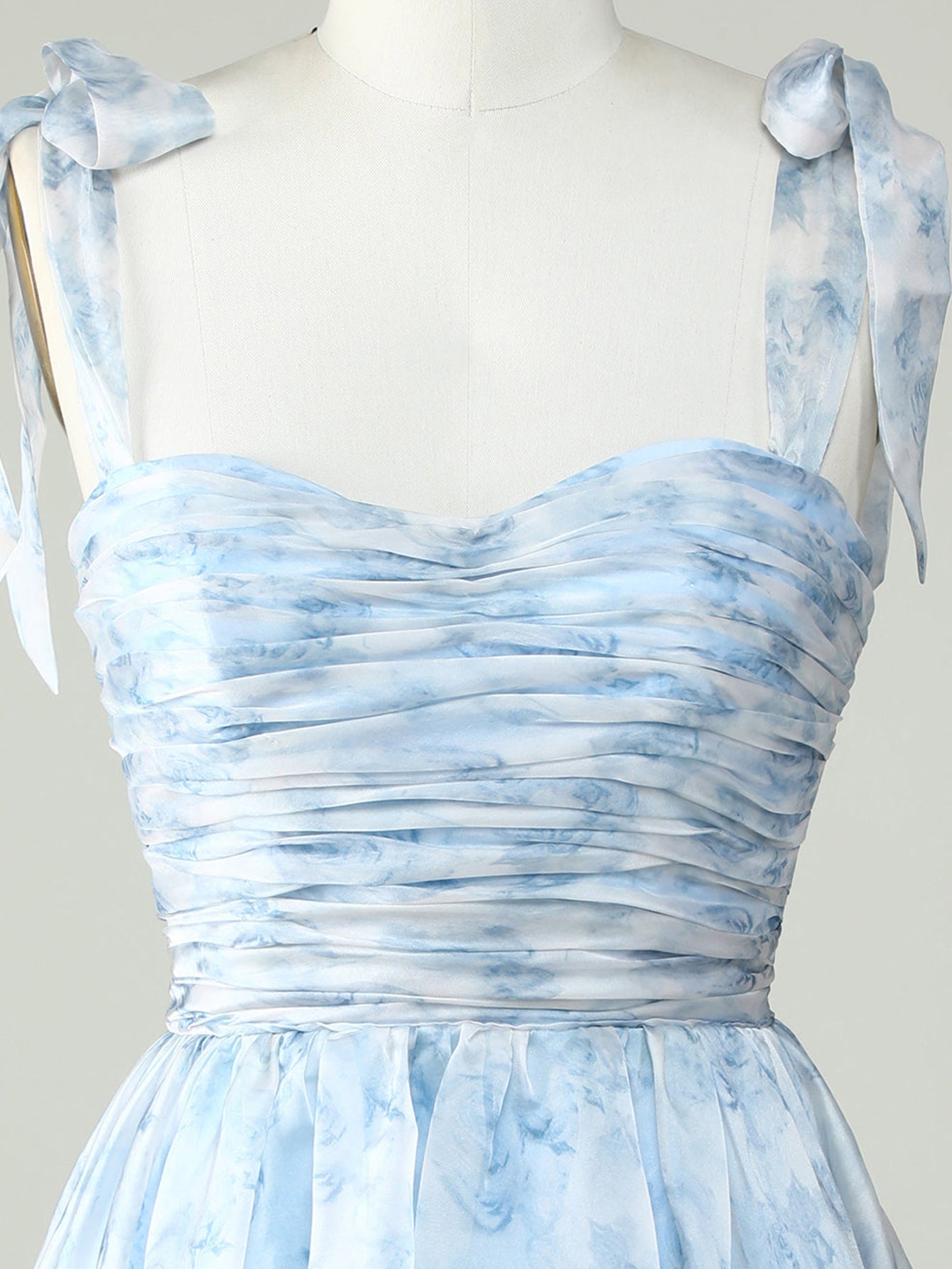 Blue A Line Lace Up Homecoming Dress - Fashionpara