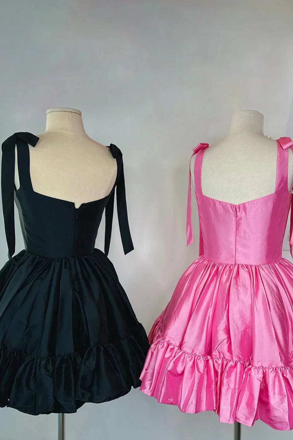 Princess A Line Tie Straps Zipper Back Short Homecoming Party Dress