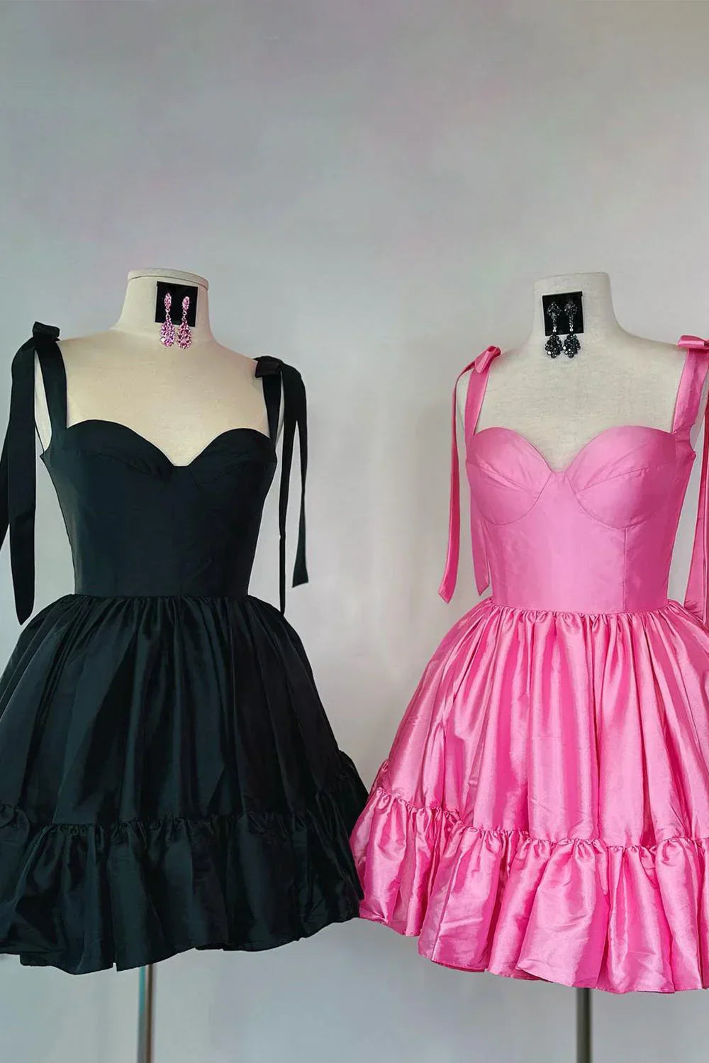 Princess A Line Tie Straps Zipper Back Short Homecoming Party Dress