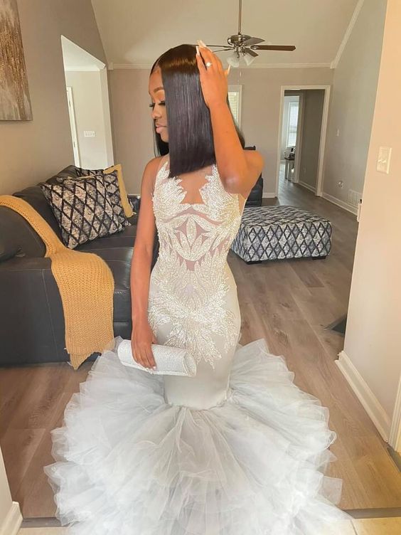 Mermaid Long Prom Dress Custom Made Charming Evening Dress
