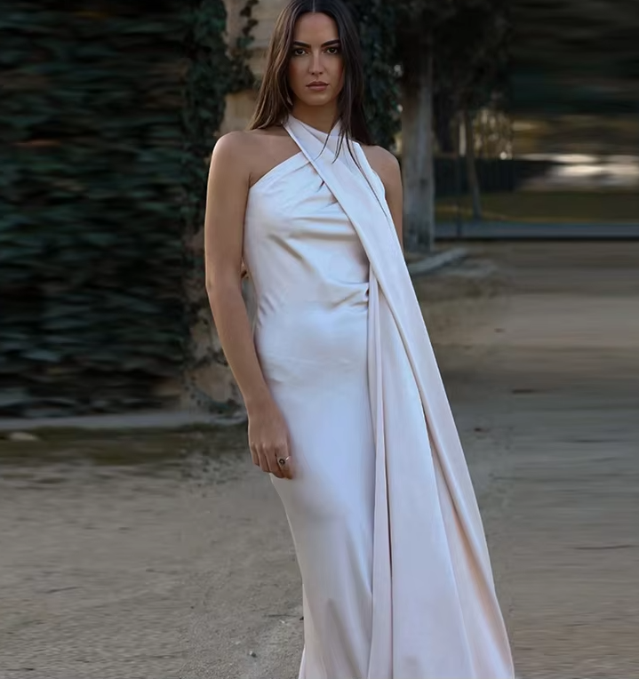 Casual Dresses Women Backless Sexy Satin Ribbon Sleeveless Elegant Lady Party Gown Long Evening Prom Dresses - View 7 | FashionDia