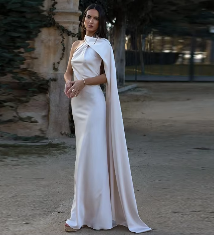 Casual Dresses Women Backless Sexy Satin Ribbon Sleeveless Elegant Lady Party Gown Long Evening Prom Dresses - View 6 | FashionDia