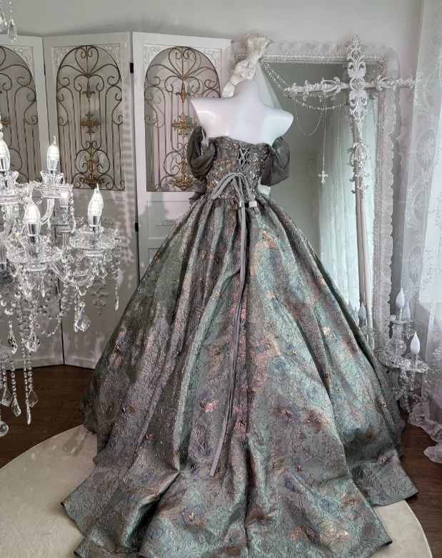 Off-the-Shoulder Tulle Prom Party Dress Sweet 16 Birthday Dress - View 2 | FashionDia