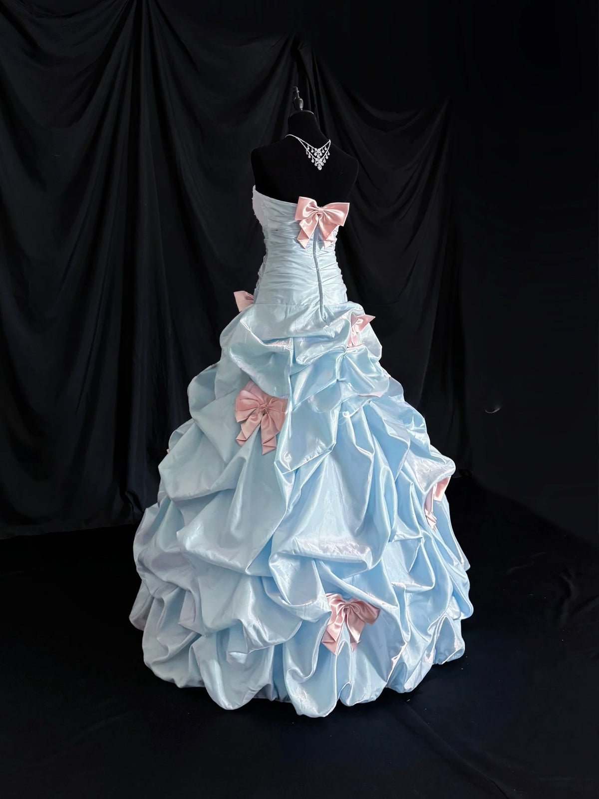 Sweetheart A-Line Blue Birthday Dress Quinceanera Dresses With Bow