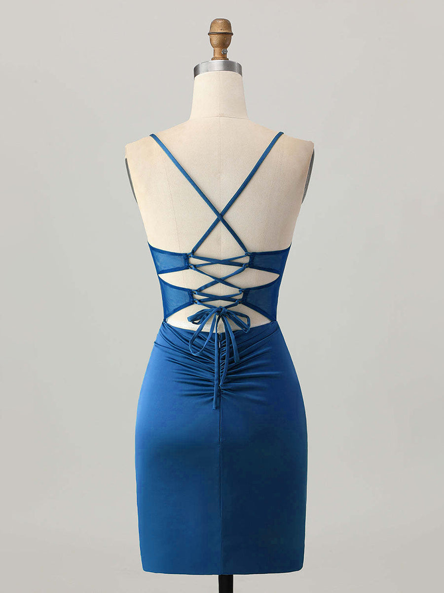 Satin Tight Short Corset Homecoming Dress