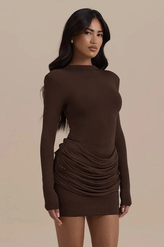 Slim-Fit Ruched Bardot Work Dress - View 3 | VelvetHem