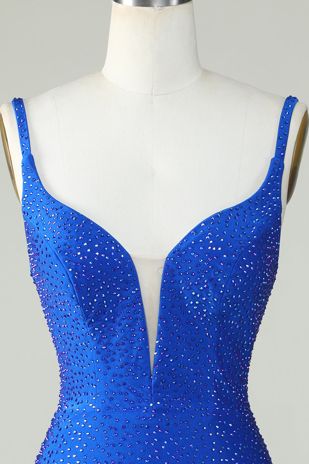 Sparkly Royal Blue Beaded Bodycon Short Homecoming Dress