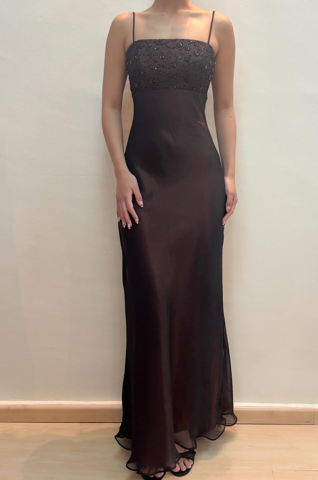 Spaghetti Straps Mermaid Long Prom Dress Beaded Evening Dress J8589