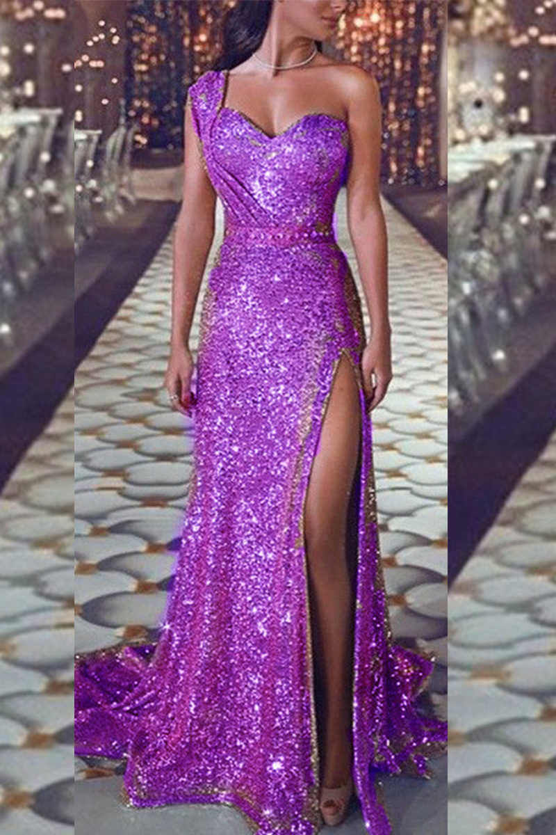 Sexy Bronzing Patchwork V Neck Evening Dress Dresses(6 Colors) - View 2 | VelvetHem