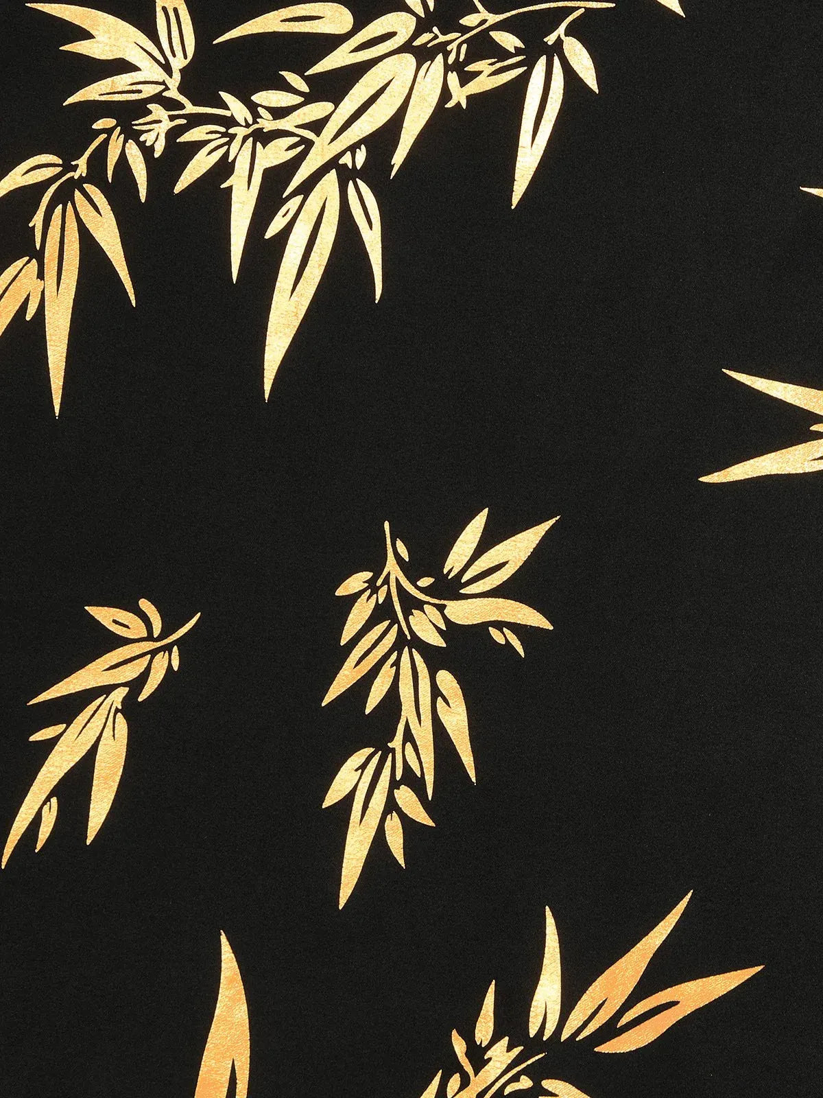 Black Gold Hot Stamping Floral Short Sleeve A-Line Maxi Dress - View 4 | FashionDia