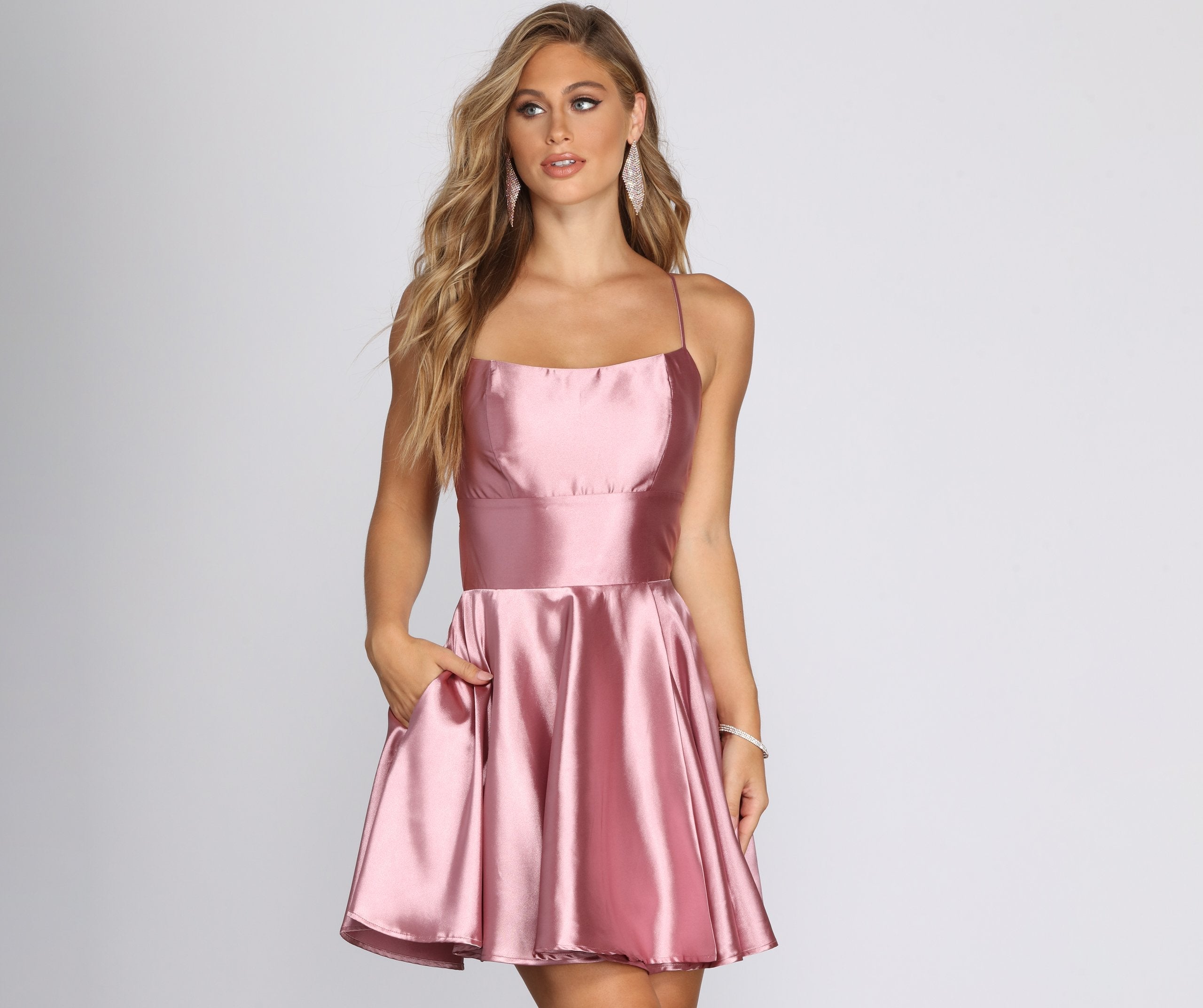 Frida Satin Party Dress - Fashionpara