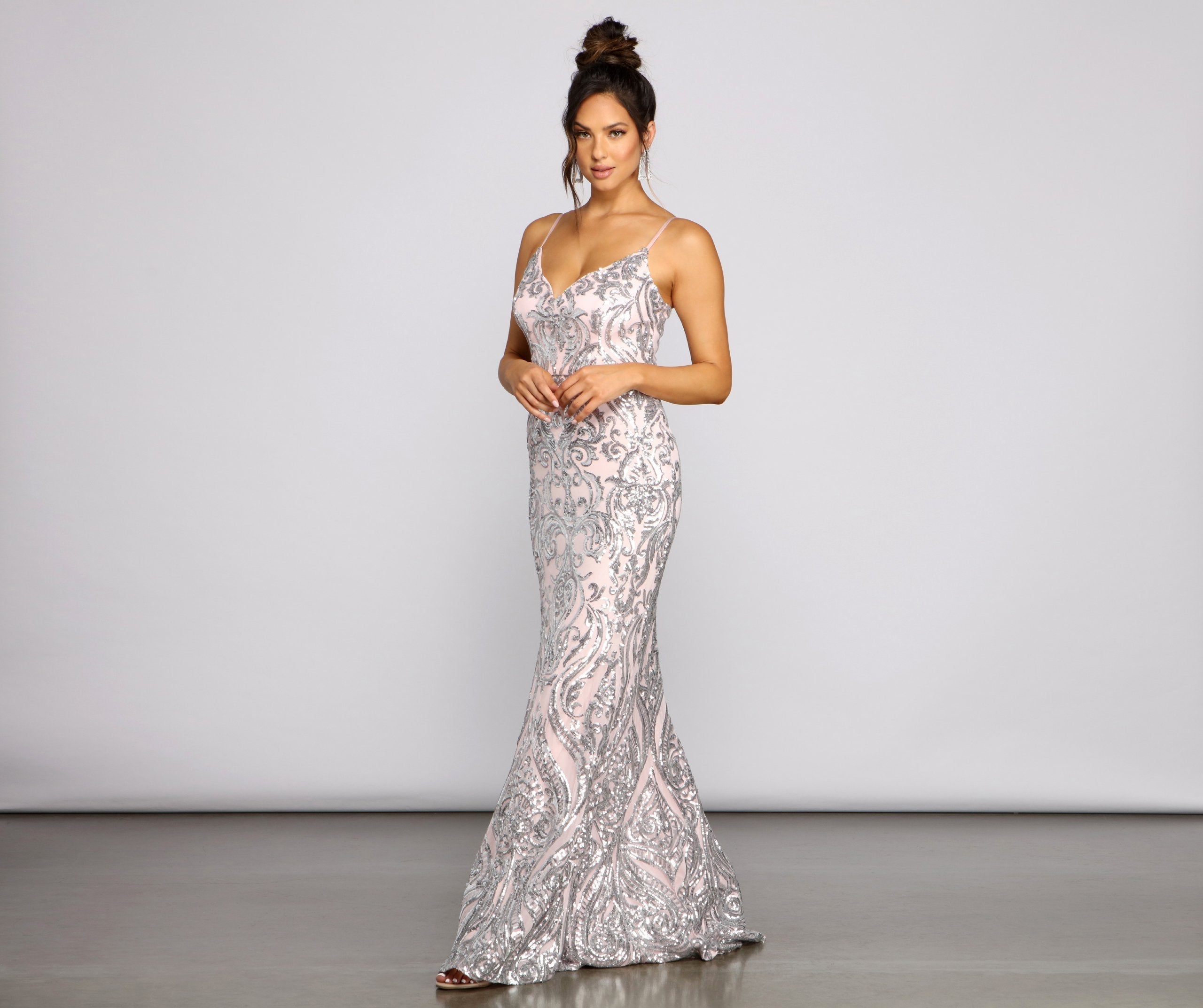 Cordelia Formal Sequin A Line Dress