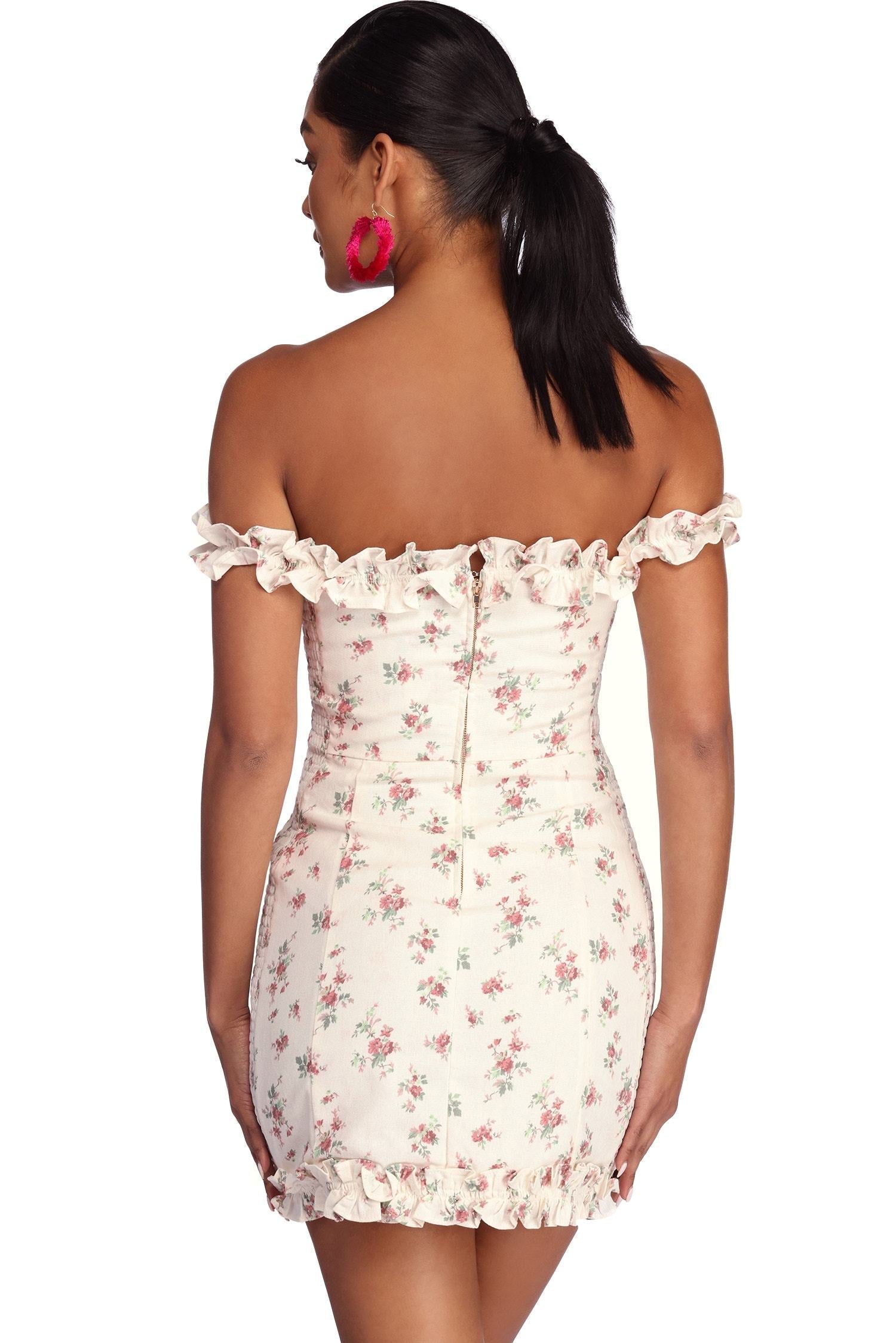 Smocked In Spring Florals Dress - Fashionpara