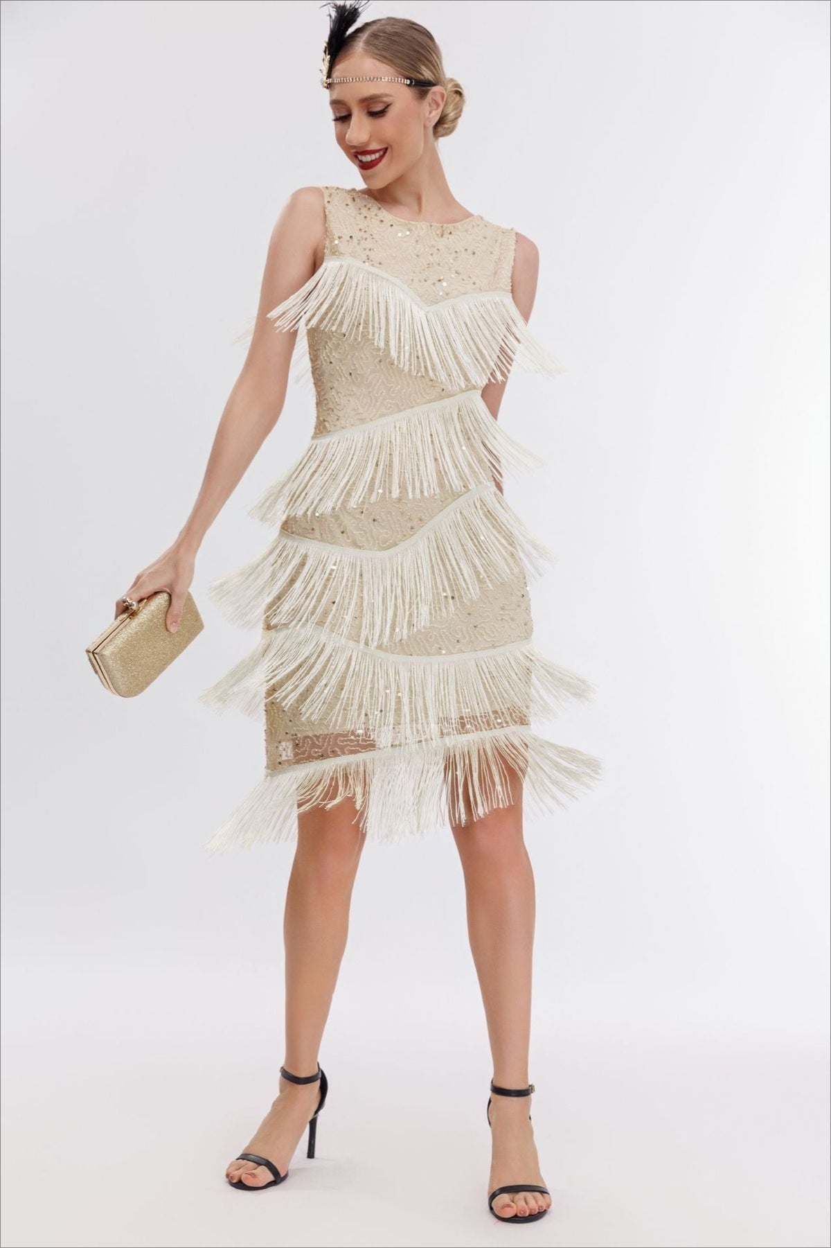 Vintage Beaded Fringe Party Dress - View 12 | VelvetHem