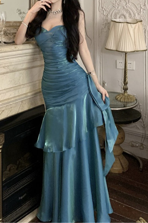 Satin Ruffle Trim Relaxed Dress for Everyday Wear Boutique Fashion Style