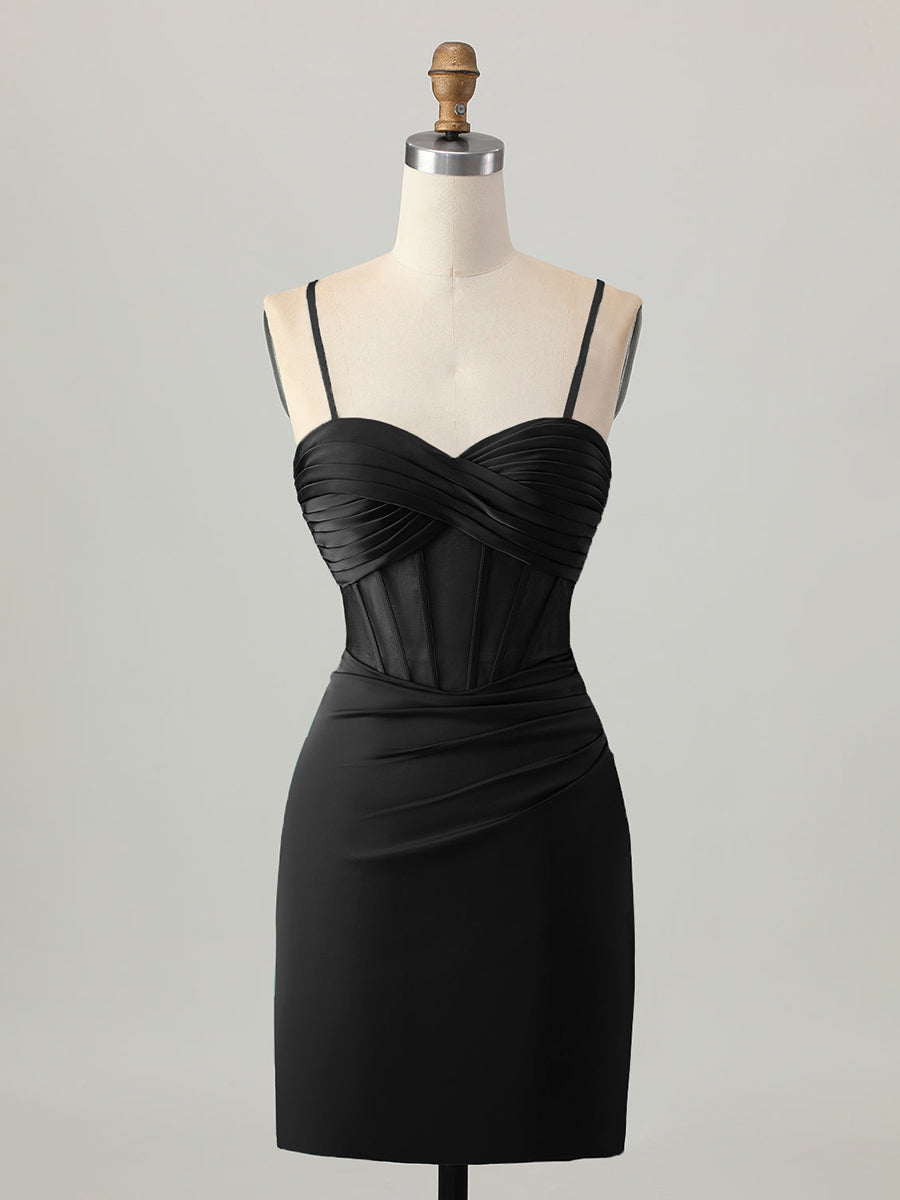 Satin Tight Short Corset Homecoming Dress
