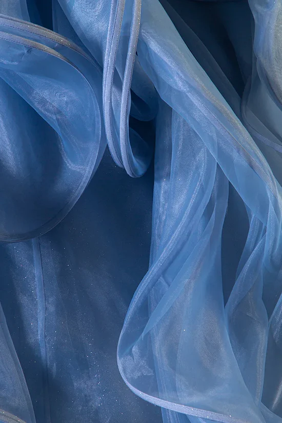 Gorgeous Sky Blue Ruffle Prom Dress Ball Gown Princess Sweet 16 Dress - View 6 | FashionDia