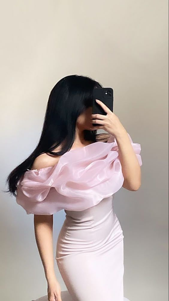 Classy Pink Off-the-Shoulder Sheath Evening Dress Sexy Party Dress - FashionDia