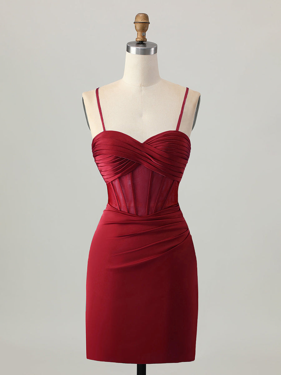 Satin Tight Short Corset Homecoming Dress