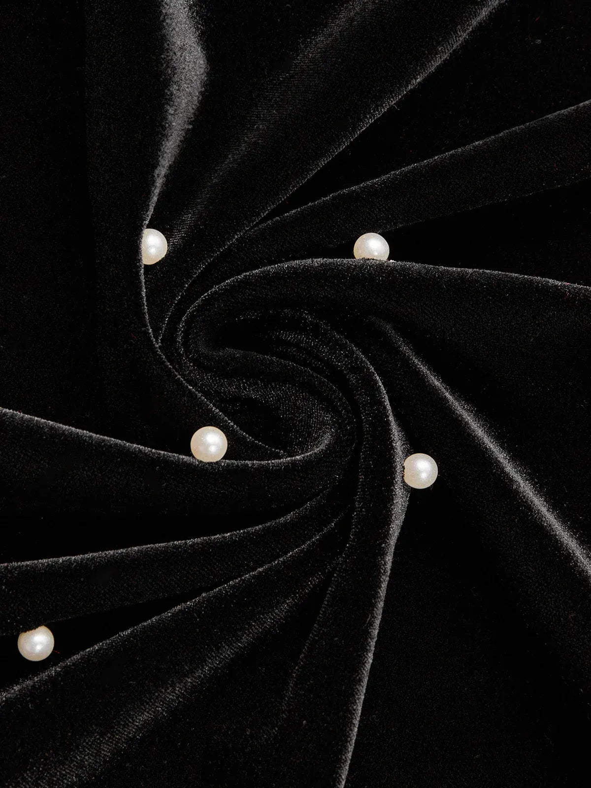 Black Beaded Mock Neck Three Quarter Sleeve A-Line Maxi Velvet Dress