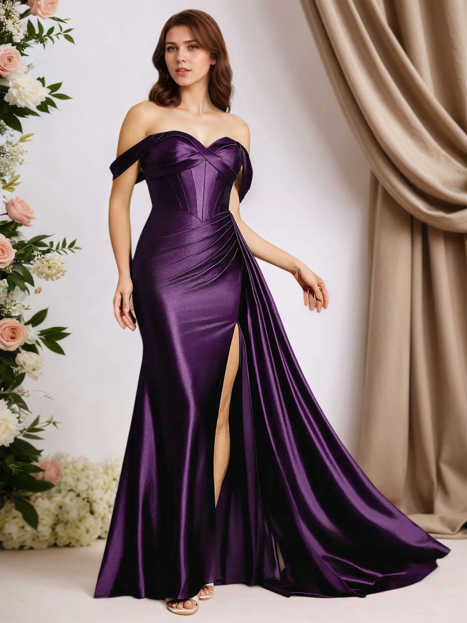 Trumpet/Mermaid Off The Shoulder Sleeveless Floor Length Dress