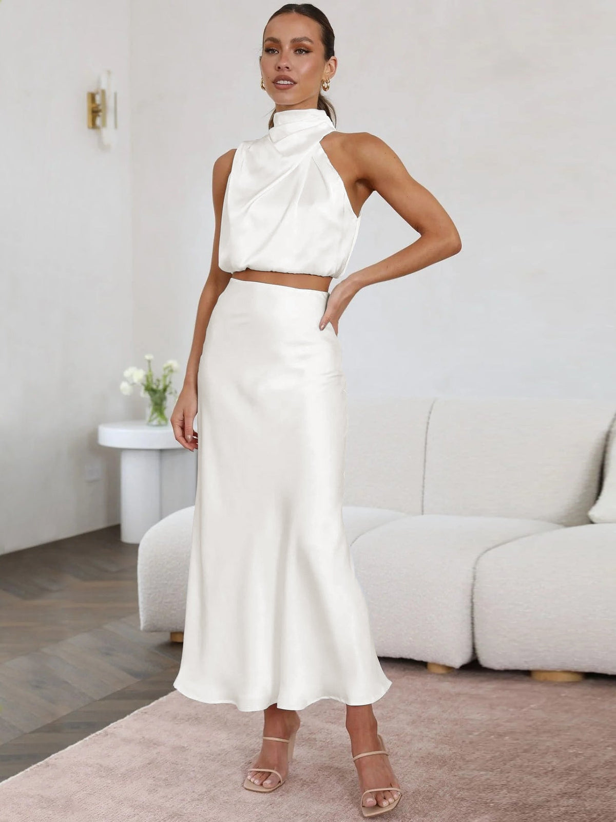 Summer Women Clothing Sexy Scarf Top Draping Skirt Casual Set Women Evening Dress - View 5 | VelvetHem