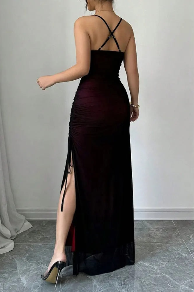 Vacation Mesh A-Line Maxi Dress - View 3 | FashionDia